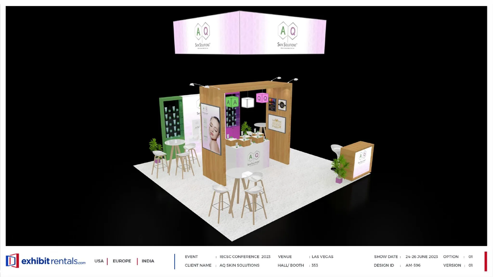20x20 Island booth design by Exhibit-Rentals